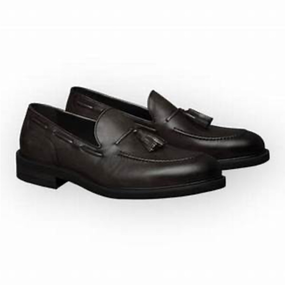 patent Black Leather Loafers w tassel